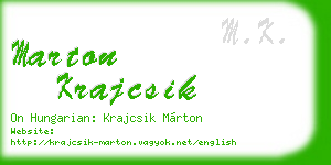 marton krajcsik business card
